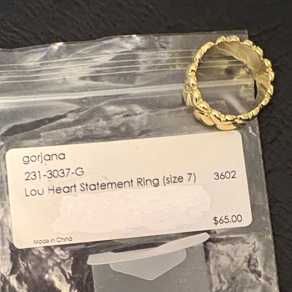 Gorjana Lou Heart Statement Ring Size 7 - Picture 8 of 8